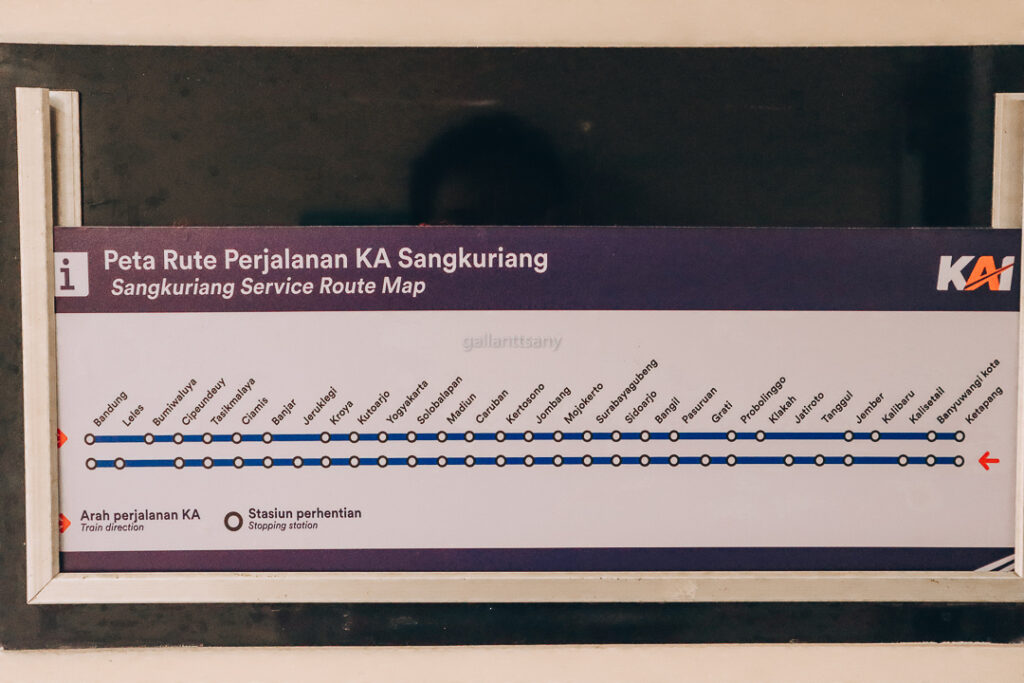 Papan Peta Rute Perjalanan KA Sangkuriang